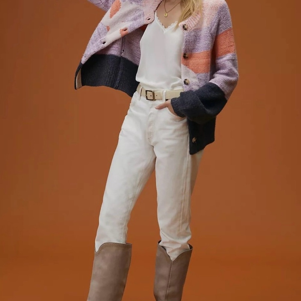 Anthropologie Maeve Pink and Purple Knit Sweater